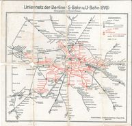 Liniennetz der Berliner S-Bahn u. U-Bahn mit Bleistiftmarkierungen