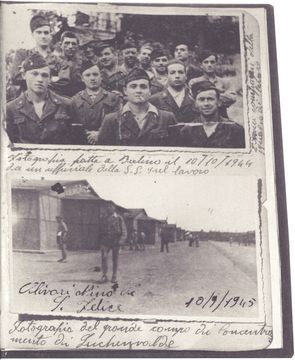 Seite aus Cavedaghis Tagebuch. Oben: Berlin, 10.10.1944. Unten: Luckenwalde, 19.09.1945
