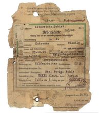 Arbeitskarte von Wasy T. Kudrenko