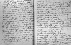 2 Seiten aus dem Tagebuch Cavedaghis vom September 1945
