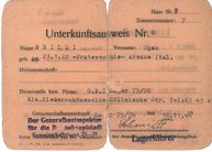 Unterkunftsausweis von Ugo Brilli für das GBI-Lager 75/76, 18. November 1944