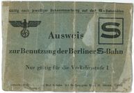 Ausweis zur Benutzung der Berliner S-Bahn, Verkehrsstufe 1, Januar 1945